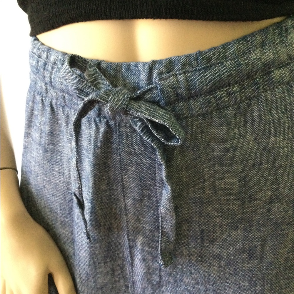 NEW OLD NAVY (Size 2X) Linen Blend Denim Appearance Draw Adjustable String Pants - Picture 3 of 9
